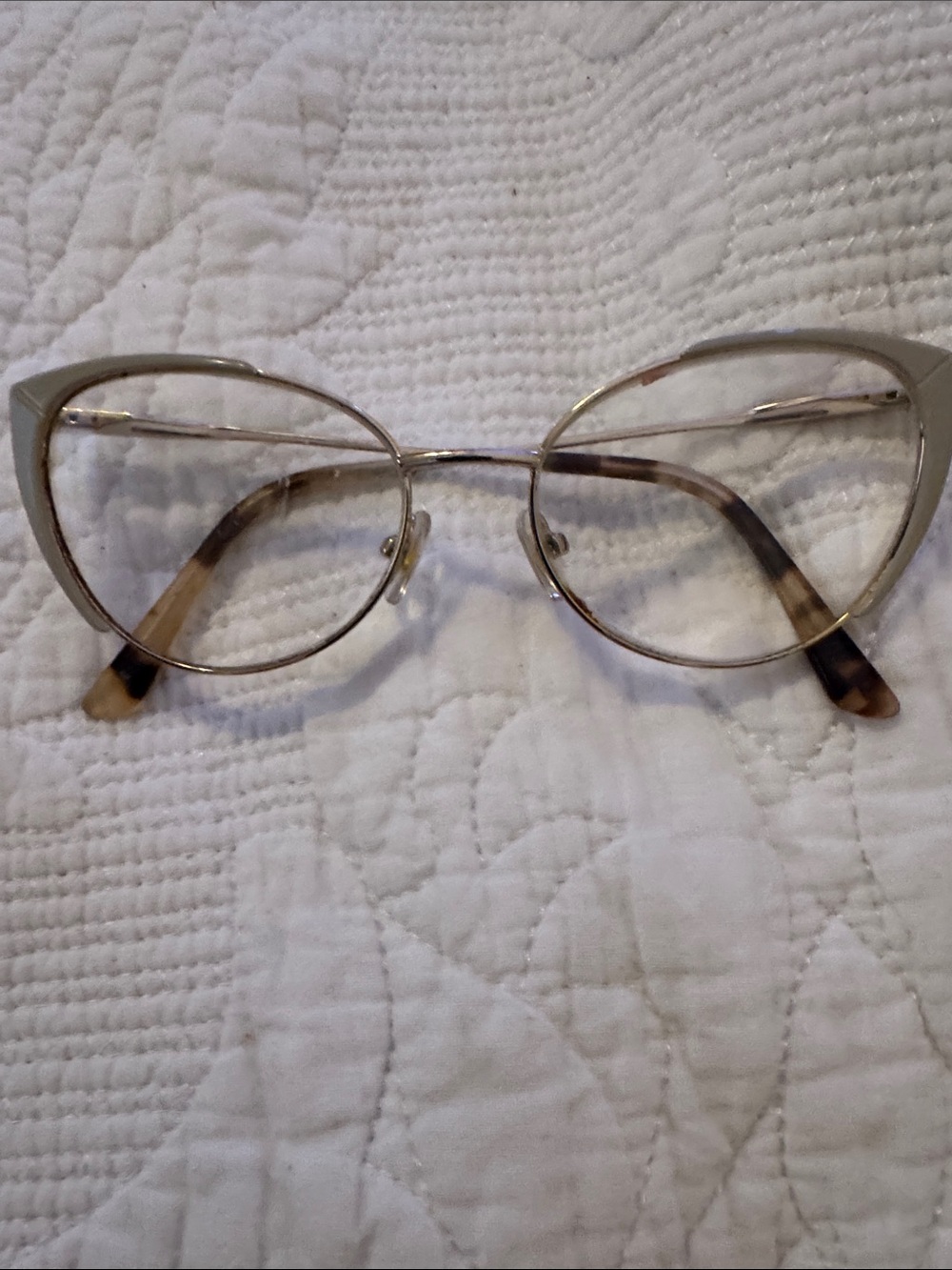 Cat-Eye Fashion Eyeglasses in Tortoise and Gold